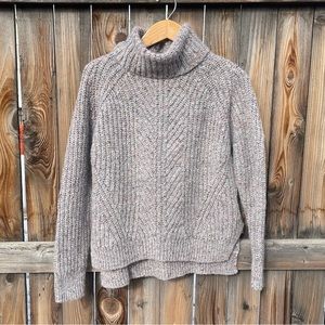 Madewell Turtleneck Sweater Gray/Lilac/Spotted Color Neutral Knit Medium